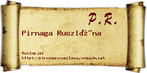 Pirnaga Ruszlána névjegykártya